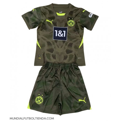 Camiseta Borussia Dortmund Portero Segunda Equipación Replica 2024-25 para niños mangas cortas (+ Pantalones cortos)